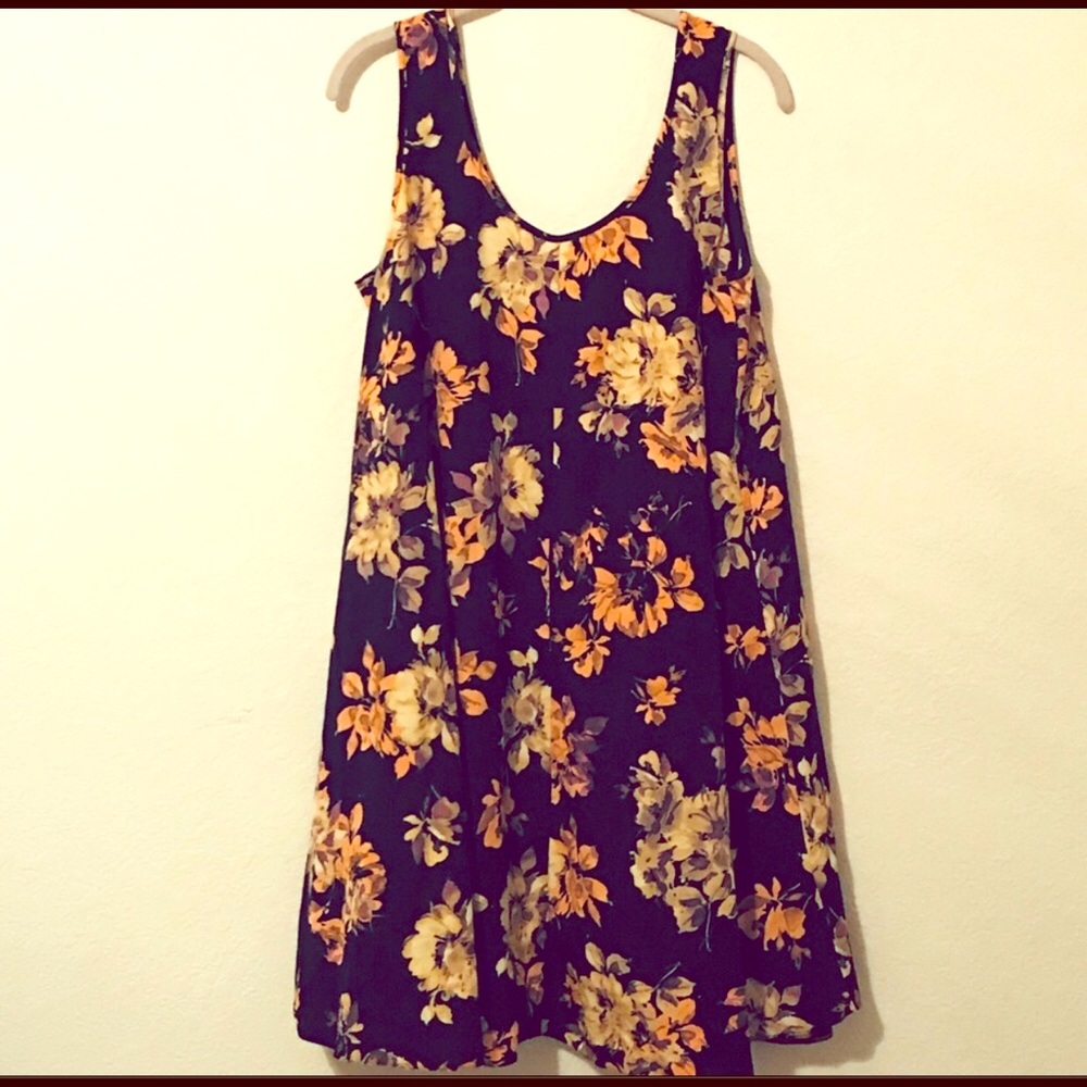 ASOS Curve Black Floral Shift Dress